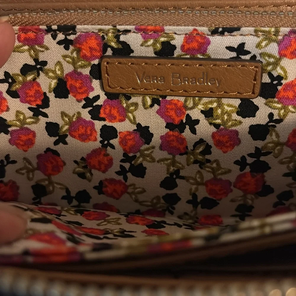 Vera Bradley leather studded wallet with removable wristlet strap, brown - Picture 6 of 8